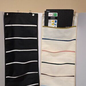 Hanging Wall File Folder Organizer(2 PACK) 6 Pockets and grommets for hanging